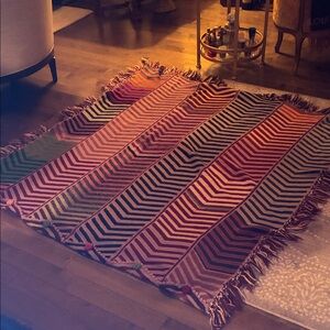 Vintage Multicolor Chevron Handmade Throw